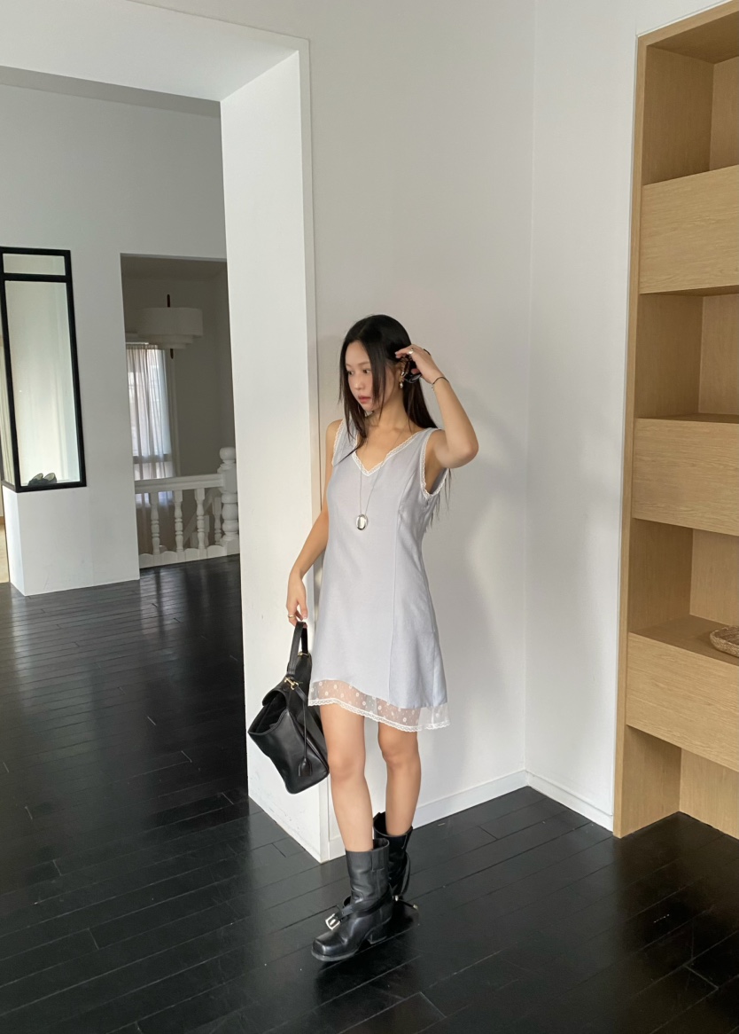 OUPPT東大門代購女士新款26春夏熱賣休閑職業連衣裙不含腰帶OUPPT連衣裙圖色4