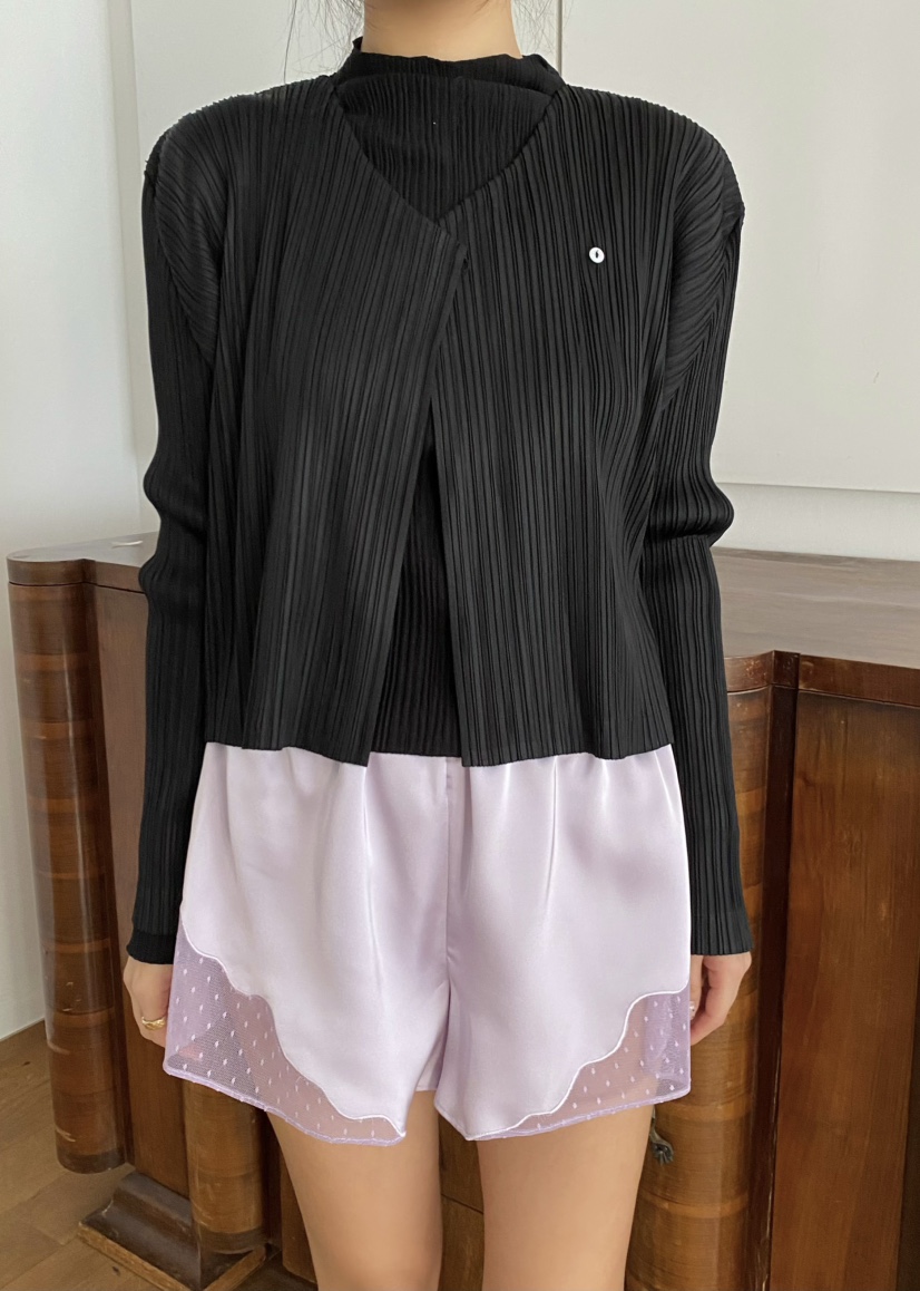 OUPPT東大門代購女裝新品人氣推薦休閑熱賣長袖T恤褶裥開衫OUPPT長袖T恤