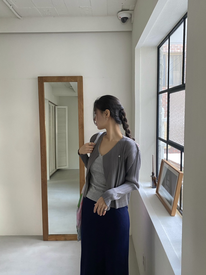 OUPPT東大門代購女裝新品人氣推薦休閑熱賣長袖T恤褶裥開衫OUPPT長袖T恤