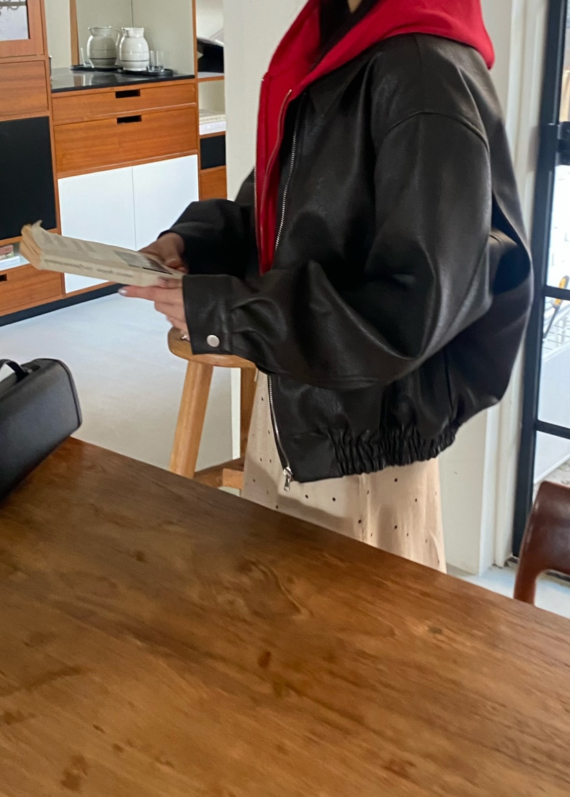 OUPPT韓國代購女裝新品熱賣時尚26春夏人氣真品推薦皮衣皮革OUPPT皮衣