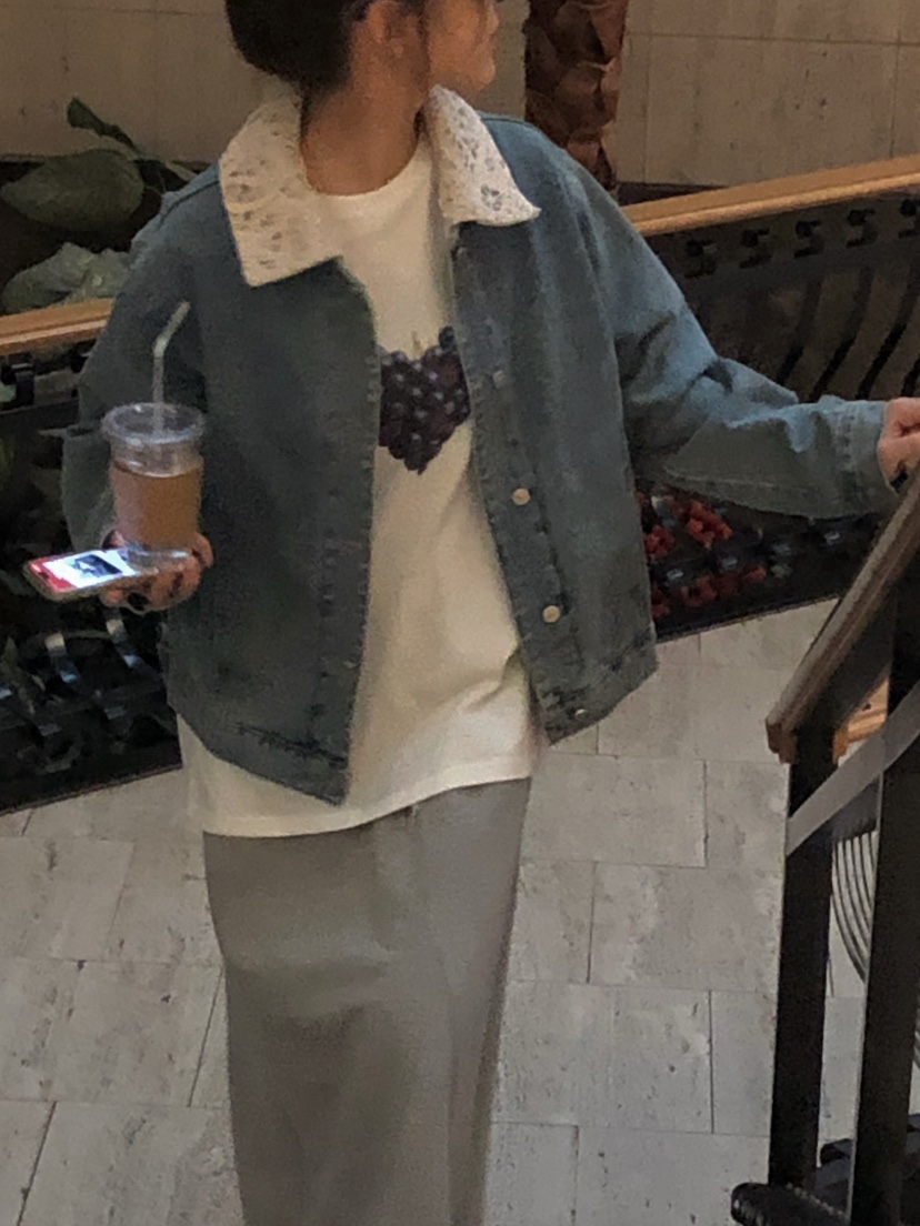 ONDO-P韓國直郵女士新款真品職業休閑人氣夾克可拆卸蕾絲ONDO-P夾克