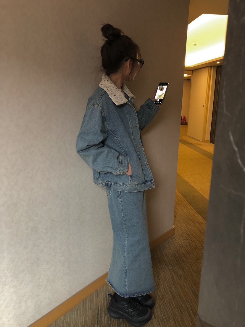 ONDO-P韓國直郵女士新款真品職業休閑人氣夾克可拆卸蕾絲ONDO-P夾克