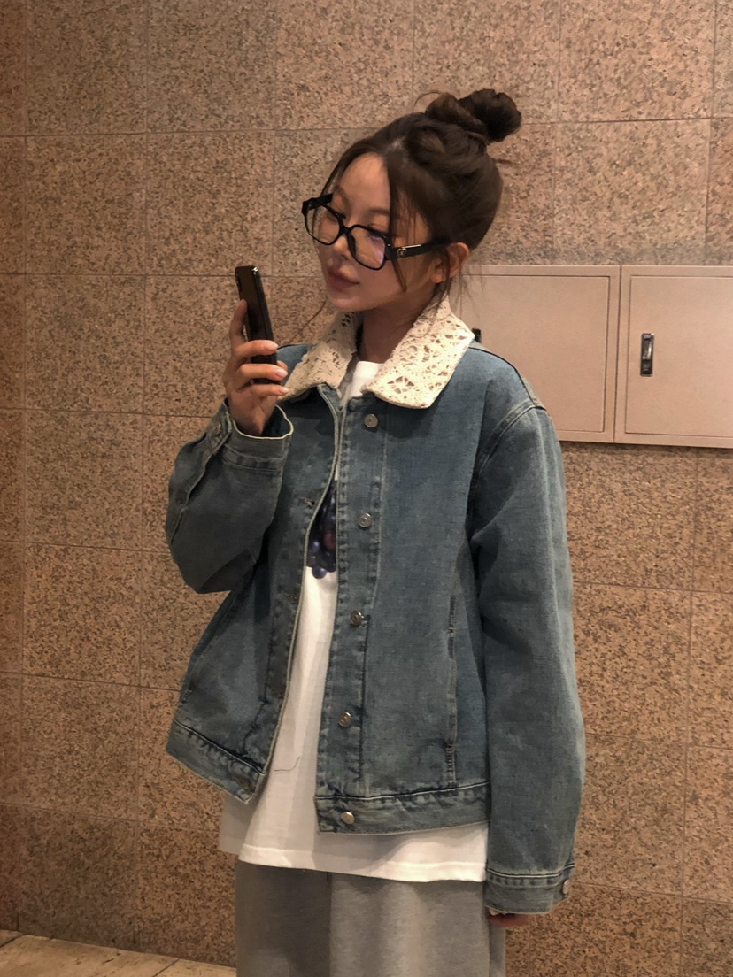 ONDO-P韓國直郵女士新款真品職業休閑人氣夾克可拆卸蕾絲ONDO-P夾克