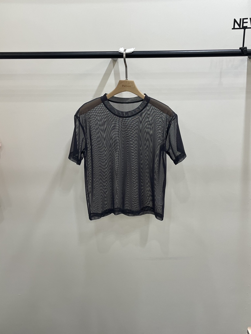 PERSON韓國直郵女士新品休閑熱賣推薦職業時尚26春夏T恤網眼PERSONT恤圖色2