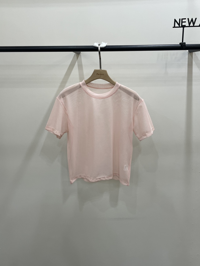 PERSON韓國直郵女士新品休閑熱賣推薦職業時尚26春夏T恤網眼PERSONT恤圖色3