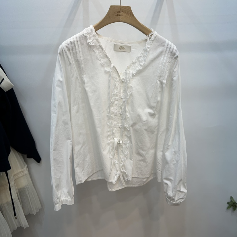 ABLESTUDIO東大門直郵女士新款熱賣推薦休閑襯衫蕾絲衫棉ABLESTUDIO襯衫/蕾絲衫圖色1