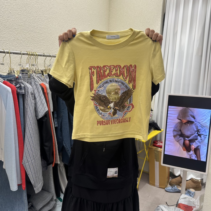 DRAWING東大門直郵女士新款真品職業時尚休閑推薦26春夏T恤DRAWINGT恤圖色2