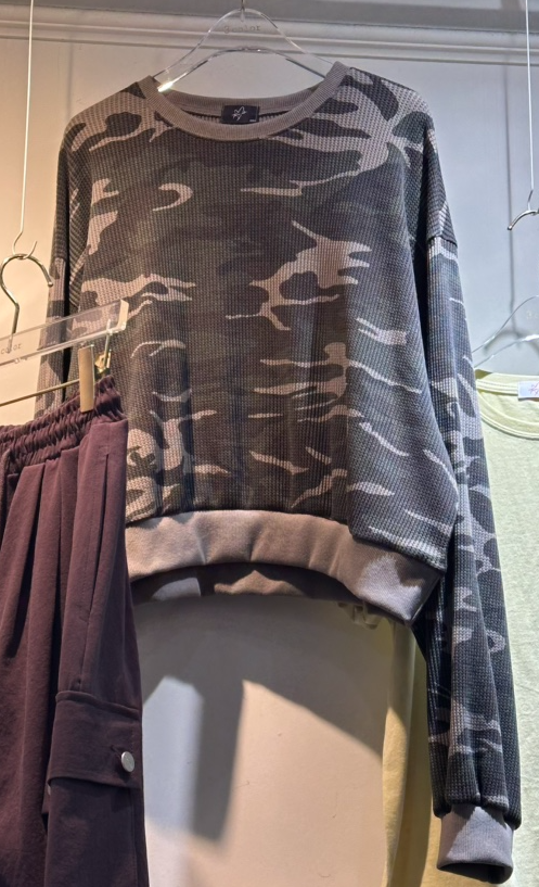 3COLOR東大門直郵女裝新款26春夏衛衣迷彩Three color衛衣圖色2