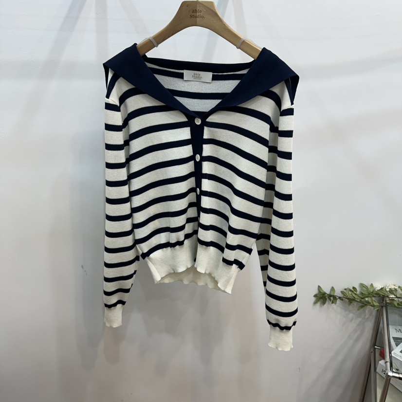 ABLESTUDIO東大門直郵女士新款休閑職業真品人氣針織衫海軍ABLESTUDIO針織衫圖色1