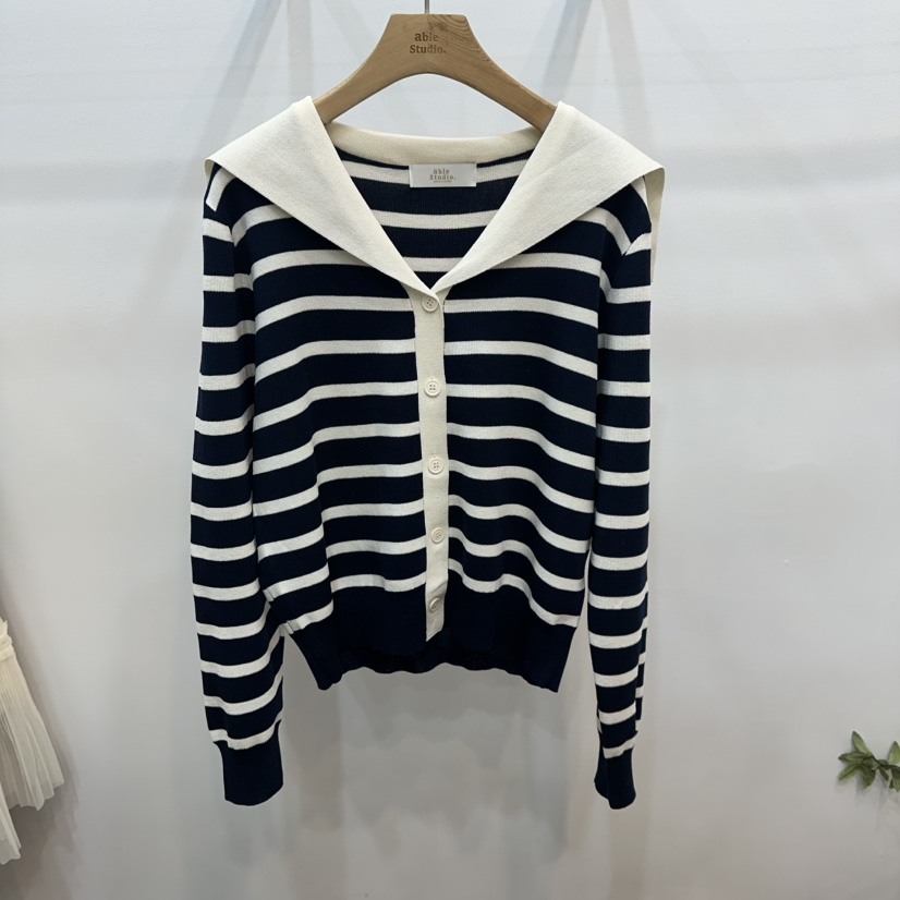 ABLESTUDIO東大門直郵女士新款休閑職業真品人氣針織衫海軍ABLESTUDIO針織衫圖色2