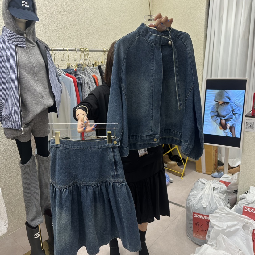 DRAWING東大門代購女士新品推薦熱賣套裝不含腰帶兩件套套裝DRAWING套裝