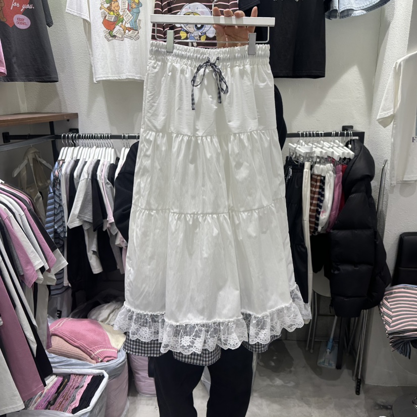 EVE東大門代購女裝新品人氣真品26春夏時尚休閑熱賣長裙蕾絲EVE長裙圖色1