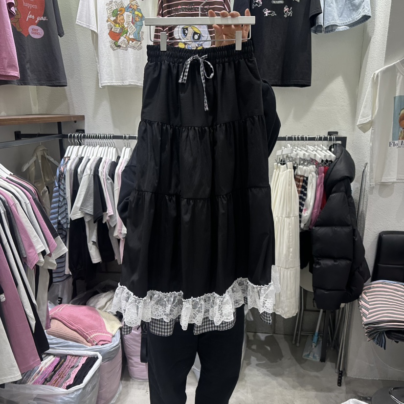 EVE東大門代購女裝新品人氣真品26春夏時尚休閑熱賣長裙蕾絲EVE長裙圖色2