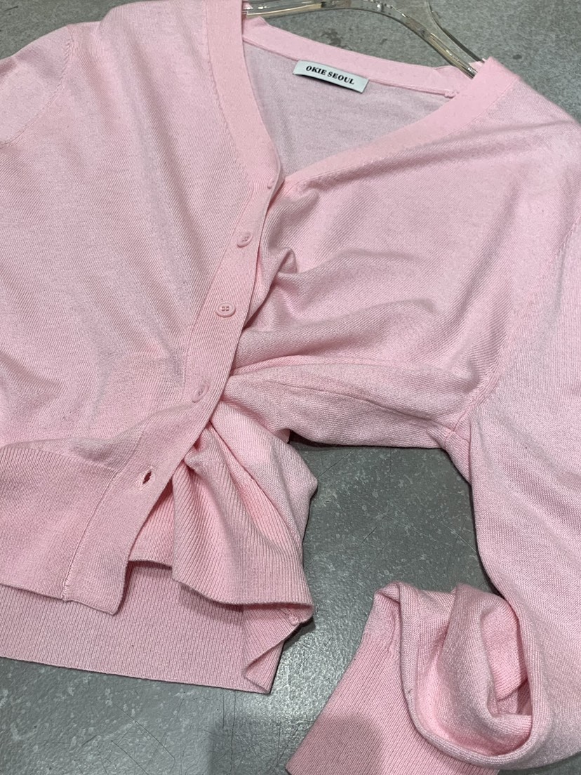 OKIE韓國代購女士新款26春夏人氣熱賣職業推薦針織衫V領開衫OKIE針織衫