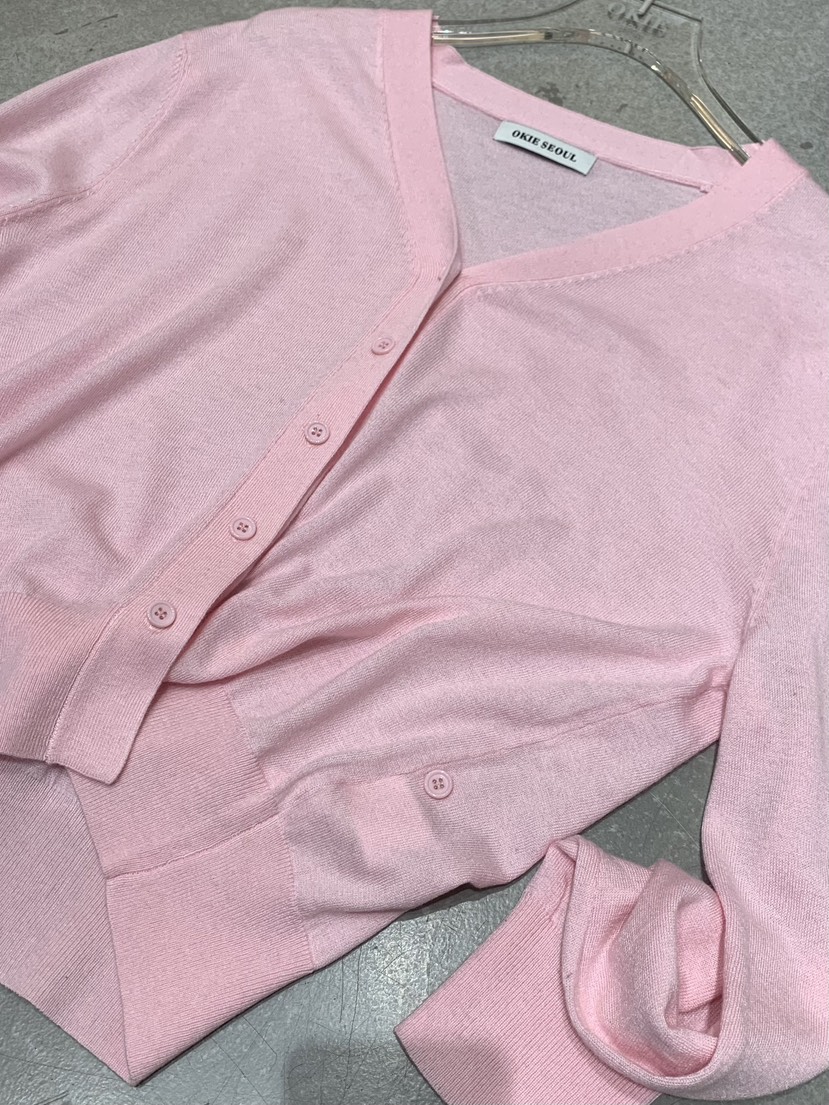 OKIE韓國代購女士新款26春夏人氣熱賣職業推薦針織衫V領開衫OKIE針織衫