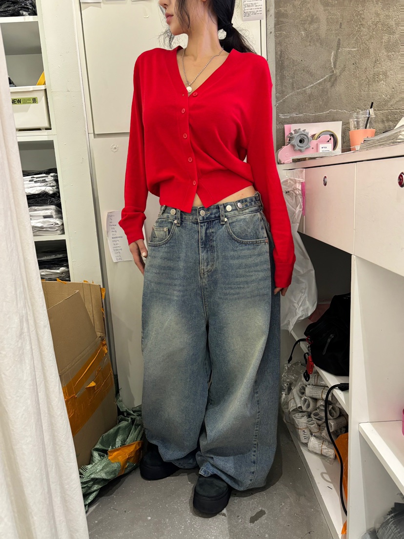 OKIE韓國代購女士新款26春夏人氣熱賣職業推薦針織衫V領開衫OKIE針織衫