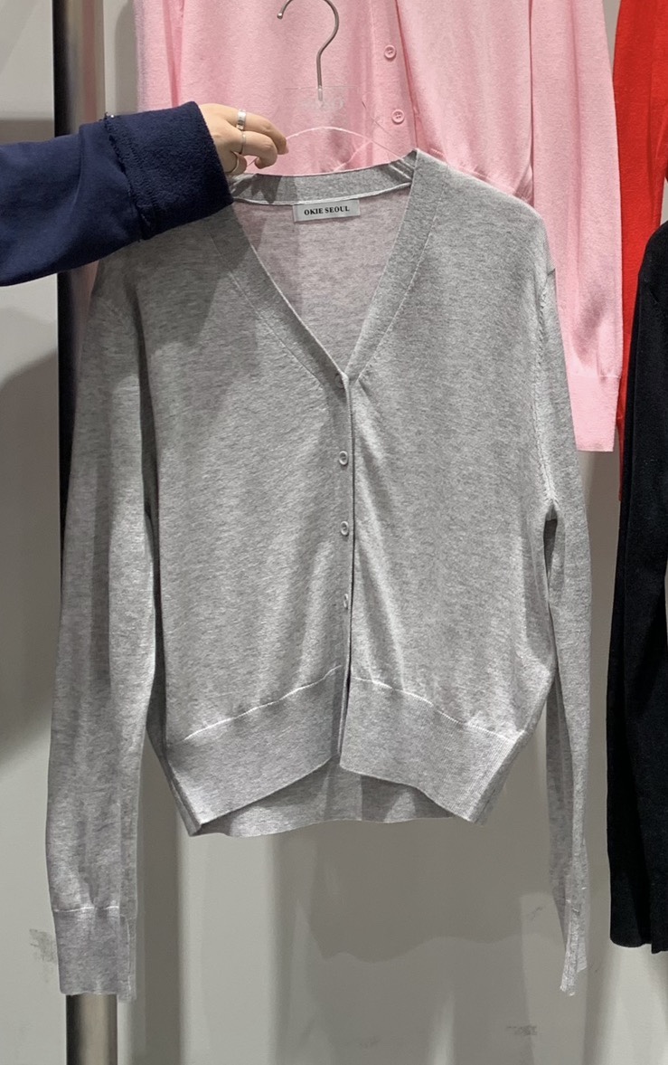 OKIE韓國代購女士新款26春夏人氣熱賣職業推薦針織衫V領開衫OKIE針織衫圖色3