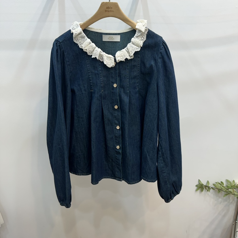 ABLESTUDIO韓國代購女裝新款時尚職業推薦襯衫蕾絲衫荷葉邊ABLESTUDIO襯衫/蕾絲衫圖色2