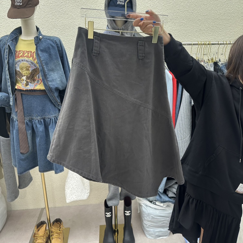 DRAWING韓國代購女士新款人氣職業時尚真品半身裙中短裙棉DRAWING半身裙/中短裙圖色2