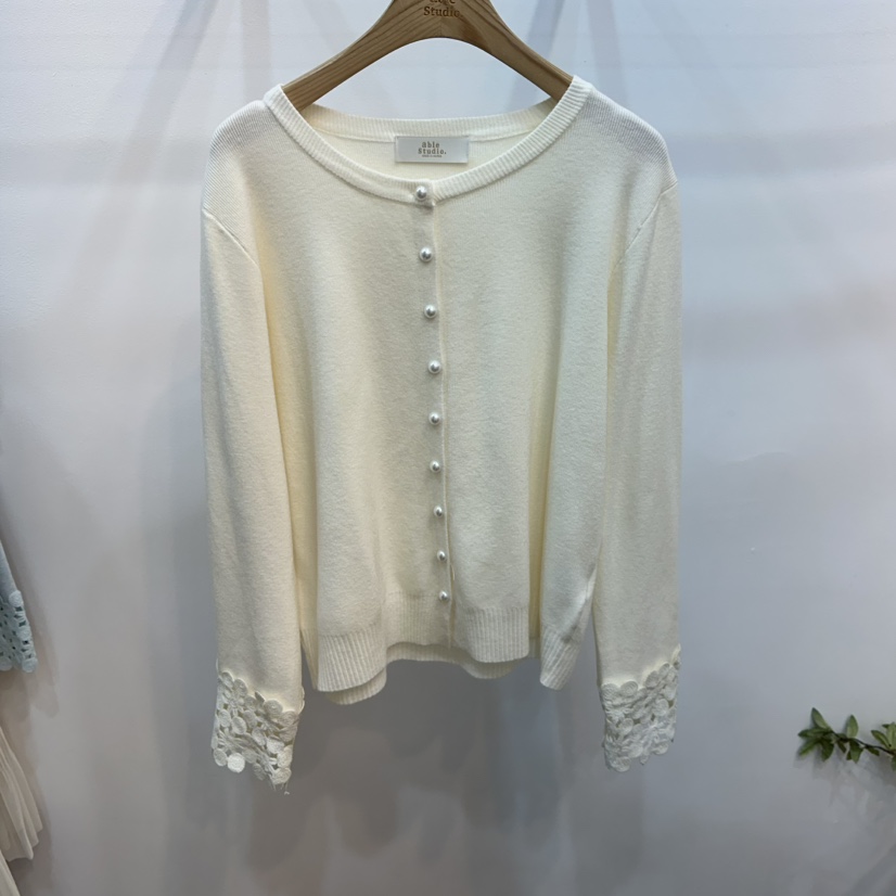 ABLESTUDIO東大門直郵女士新品熱賣26春夏時尚針織衫蕾絲ABLESTUDIO針織衫圖色2