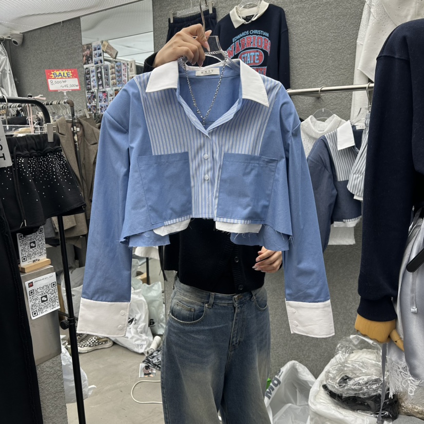 EXIT東大門實拍女士新品熱賣人氣推薦休閑時尚襯衫蕾絲衫EXIT襯衫/蕾絲衫圖色1