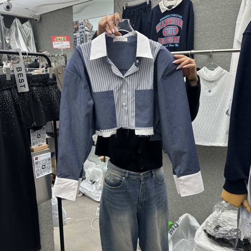 EXIT東大門實拍女士新品熱賣人氣推薦休閑時尚襯衫蕾絲衫EXIT襯衫/蕾絲衫圖色2