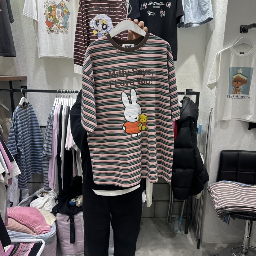 EVE韓國直郵女裝新品時尚休閑熱賣26春夏職業推薦人氣T恤EVET恤圖色2