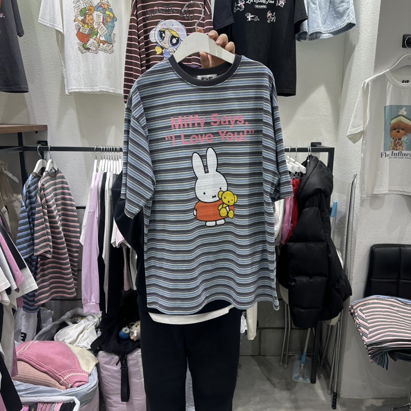 EVE韓國直郵女裝新品時尚休閑熱賣26春夏職業推薦人氣T恤EVET恤圖色3