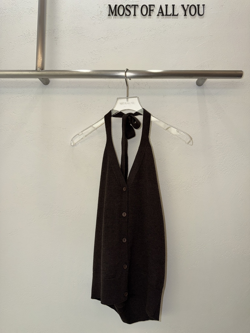 MOST OF ALL U韓國代購女裝新品熱賣吊帶背心美利奴羊毛MOST OF ALL U吊帶/背心圖色2棕色