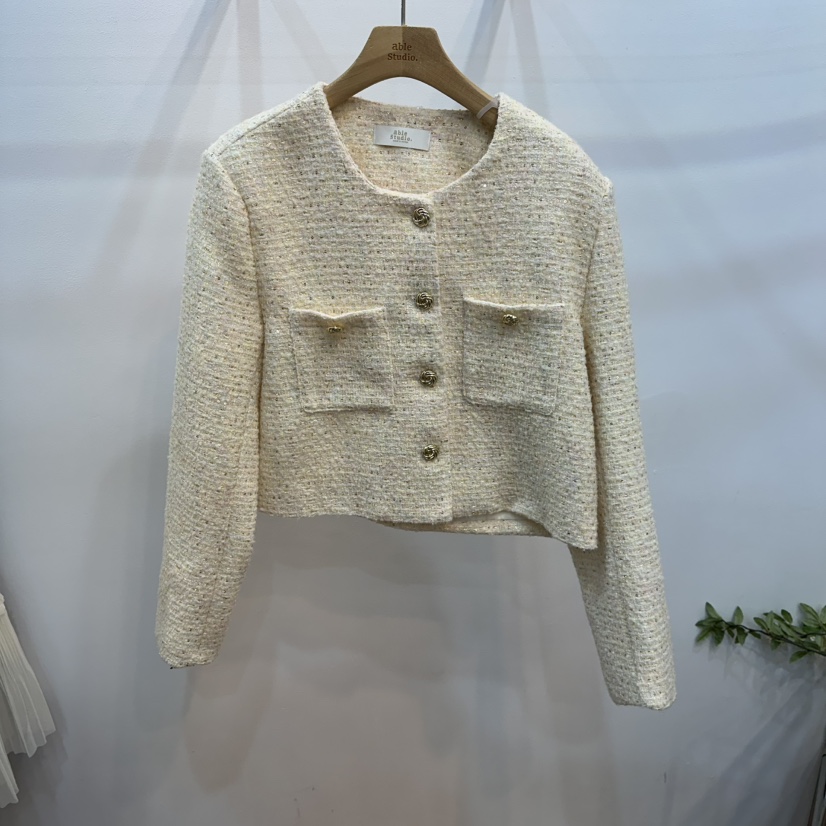 ABLESTUDIO東大門實拍女士新品人氣時尚休閑職業夾克粗花呢ABLESTUDIO夾克圖色2