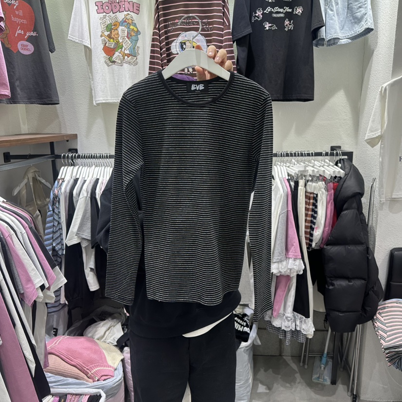 EVE東大門直郵女士新款休閑26春夏推薦時尚職業人氣長袖T恤EVE長袖T恤圖色5