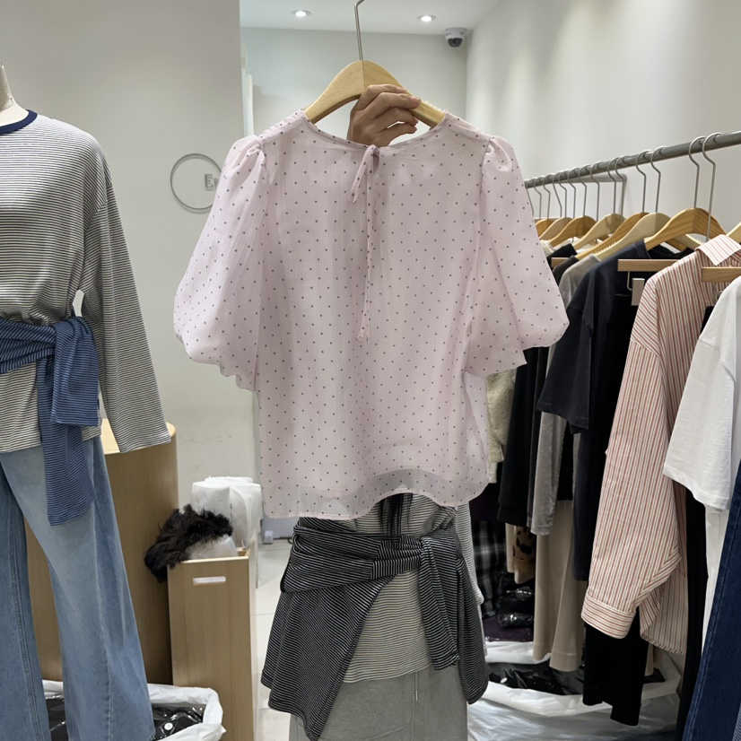 EN.U韓國代購女士新款26春夏真品推薦休閑職業襯衫蕾絲衫EN.U襯衫/蕾絲衫