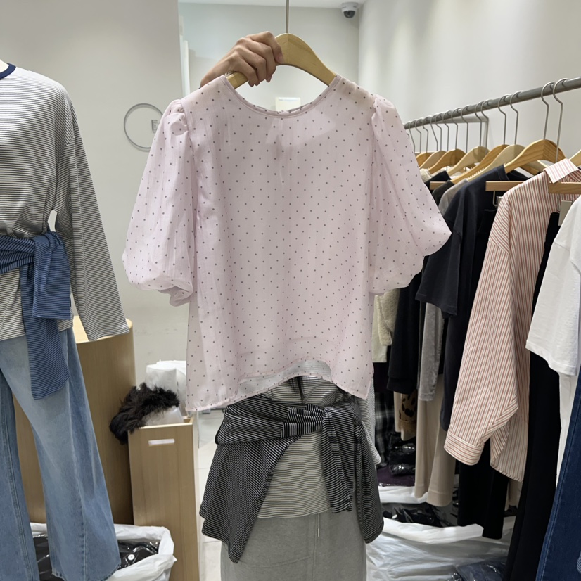 EN.U韓國代購女士新款26春夏真品推薦休閑職業襯衫蕾絲衫EN.U襯衫/蕾絲衫圖色1