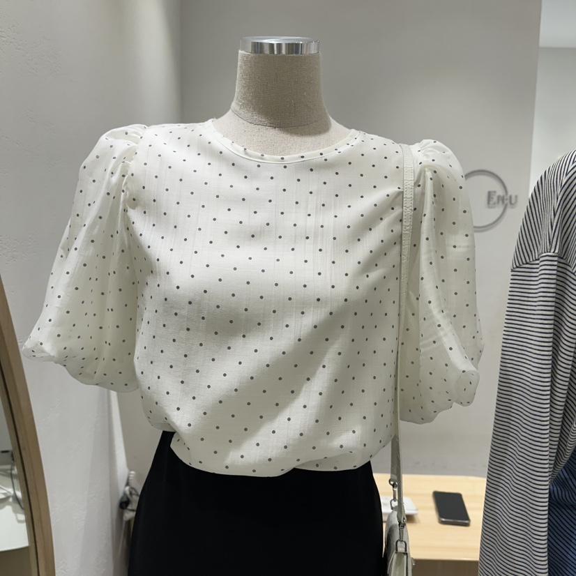 EN.U韓國代購女士新款26春夏真品推薦休閑職業襯衫蕾絲衫EN.U襯衫/蕾絲衫圖色2