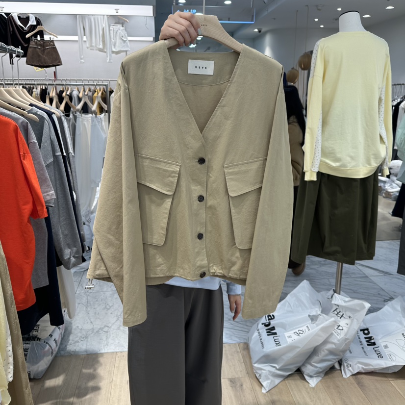REVE-L韓國代購女裝新品時尚休閑熱賣26春夏推薦夾克口袋REVE-L夾克圖色1