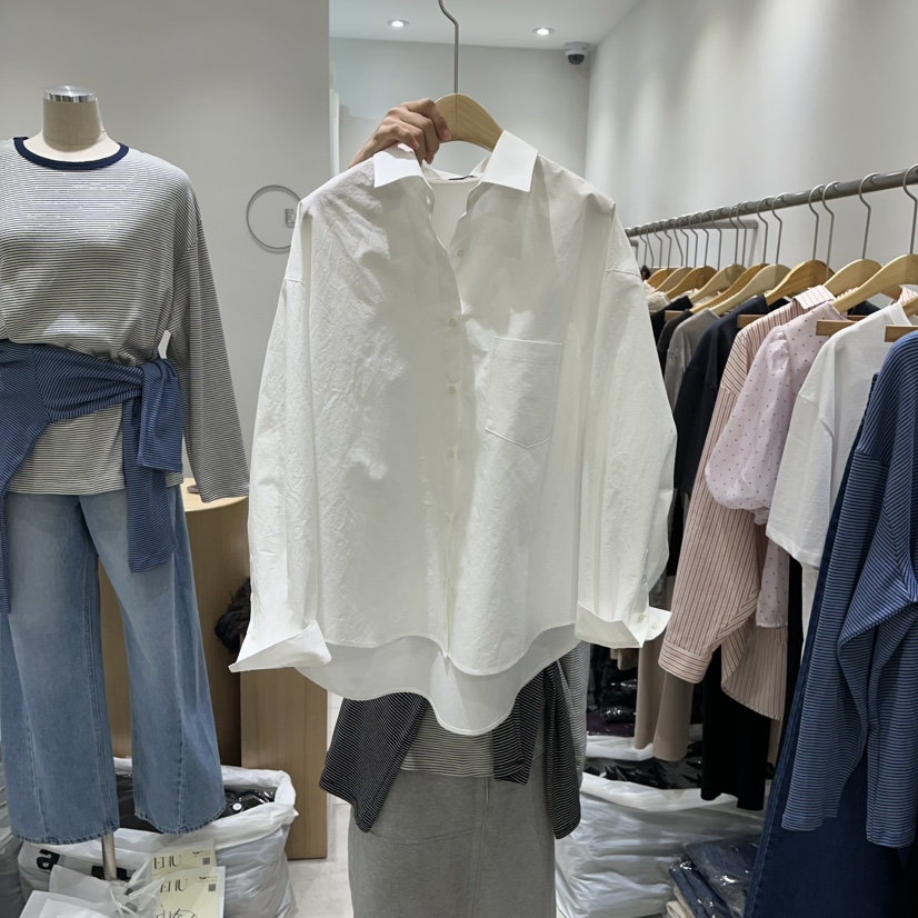 EN.U東大門實拍女士新款真品26春夏休閑職業時尚襯衫蕾絲衫EN.U襯衫/蕾絲衫圖色1