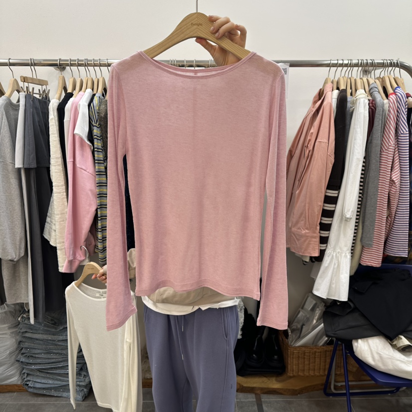 DELIGHT-L東大門直郵女裝新品人氣時尚26春夏長袖T恤天絲鏤空DELIGHT-L長袖T恤圖色1