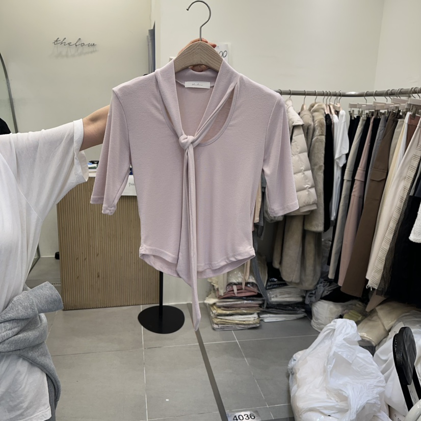 THE LOW東大門直郵女士新品時尚推薦休閑熱賣真品T恤圍巾THE LOWT恤圖色3