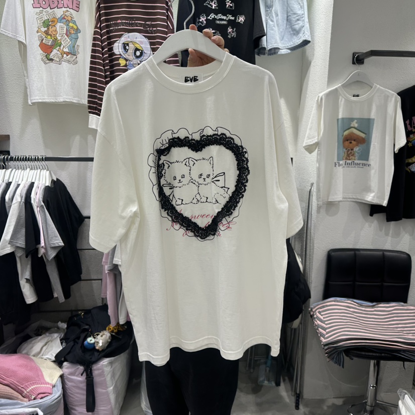 EVE東大門實拍女士新品人氣職業26春夏熱賣推薦真品休閑T恤EVET恤圖色3