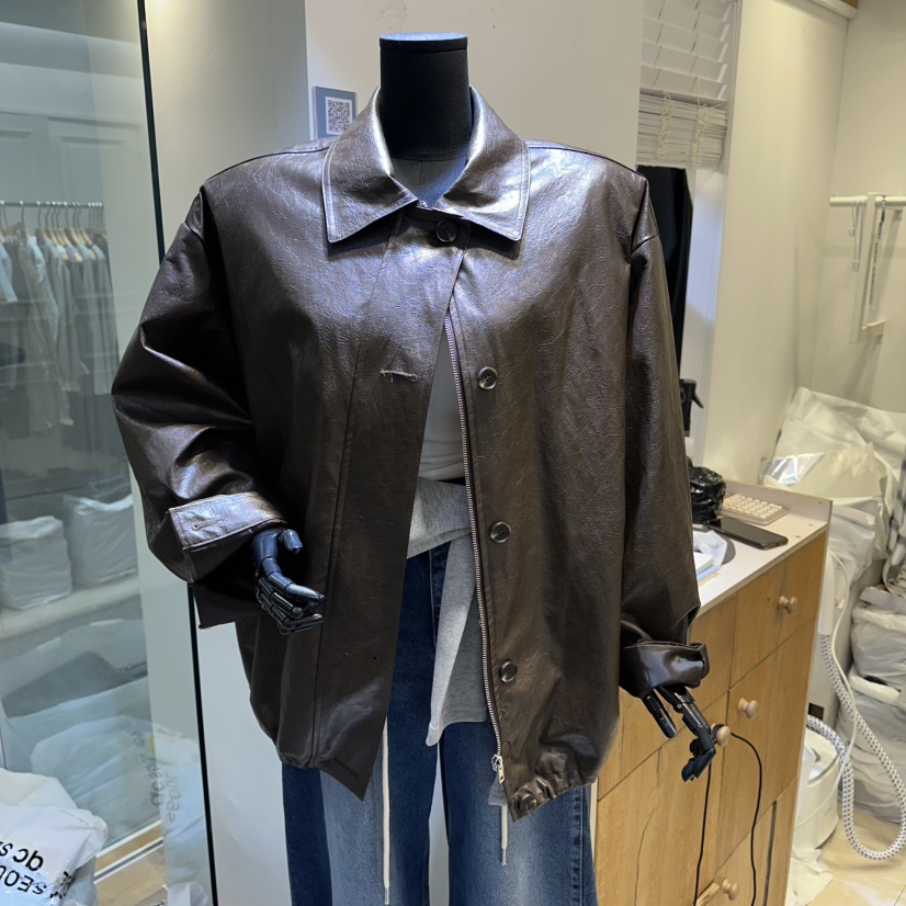 Q C韓國代購女裝新款推薦真品休閑熱賣職業時尚皮衣皮革Republlc of qc皮衣圖色2