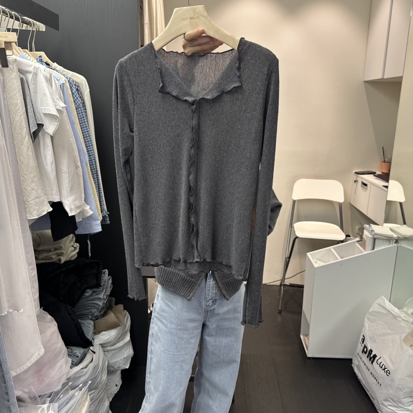 SALT BREAD東大門直郵女裝新款26春夏休閑時尚職業長袖T恤SALT BREAD長袖T恤圖色2