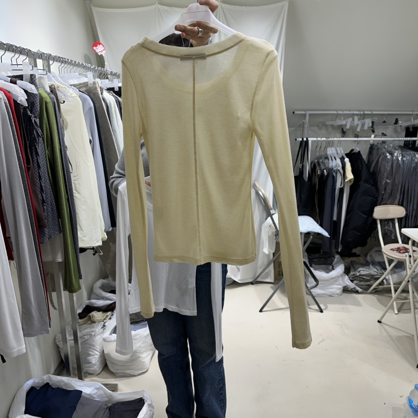 OWNS韓國代購女士新款推薦職業26春夏長袖T恤不含內搭天絲OWNS HAUS長袖T恤