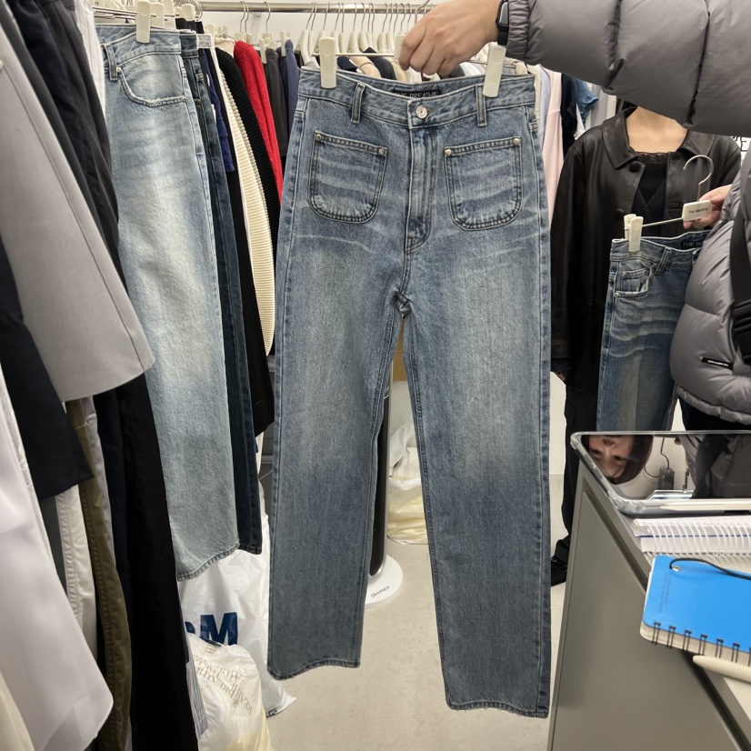 BREATHE東大門直郵女裝新款26春夏時尚職業人氣牛仔褲口袋BREATHE牛仔褲圖色1