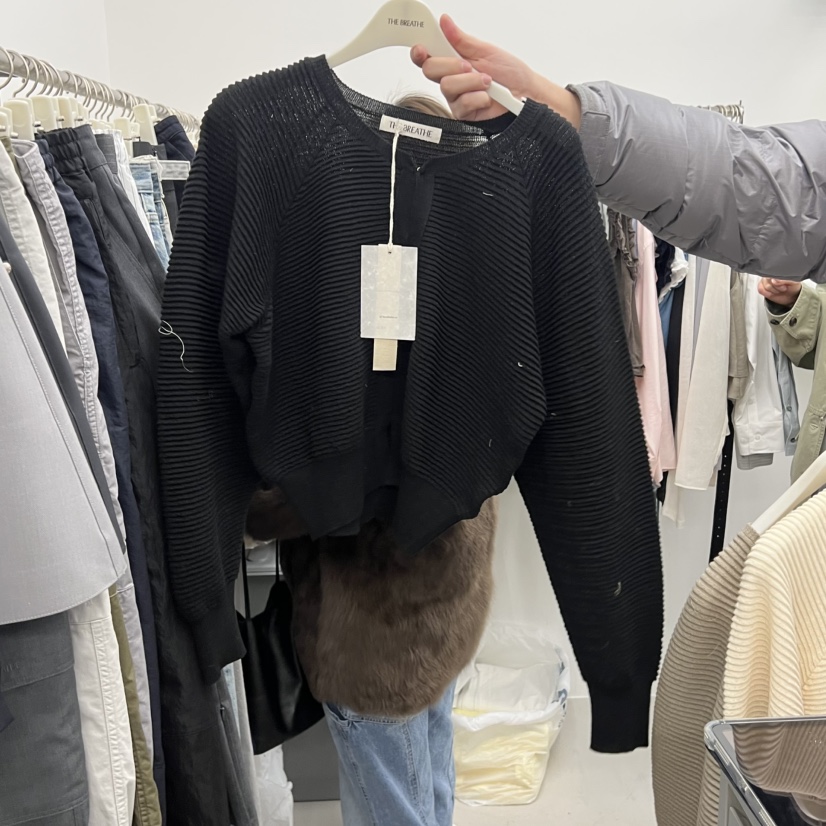 BREATHE東大門代購女士新款休閑真品熱賣26春夏針織衫褶裥開衫BREATHE針織衫圖色2