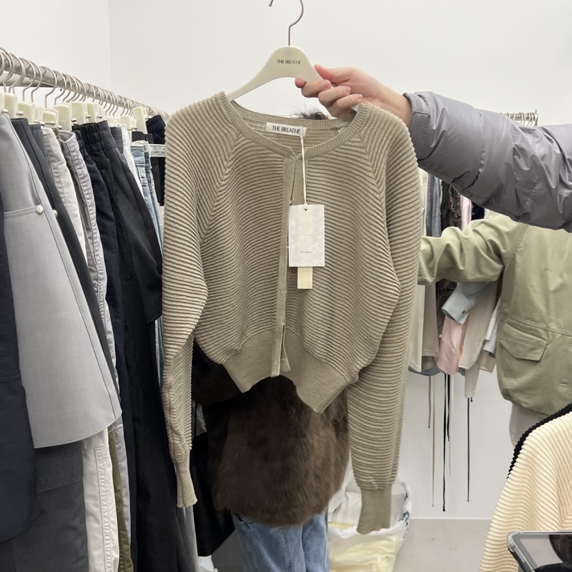 BREATHE東大門代購女士新款休閑真品熱賣26春夏針織衫褶裥開衫BREATHE針織衫圖色3