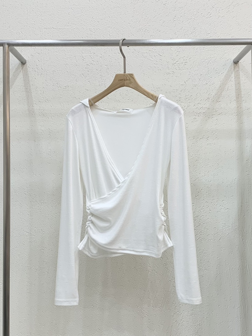 LIGHT AND SALT東大門代購女裝新品26春夏長袖T恤連帽衫LIGHT AND SALT長袖T恤圖色1