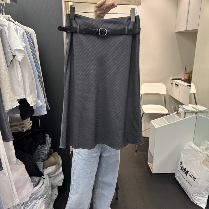 SALT BREAD東大門直郵女裝新品休閑人氣職業真品長裙含腰帶SALT BREAD長裙圖色2