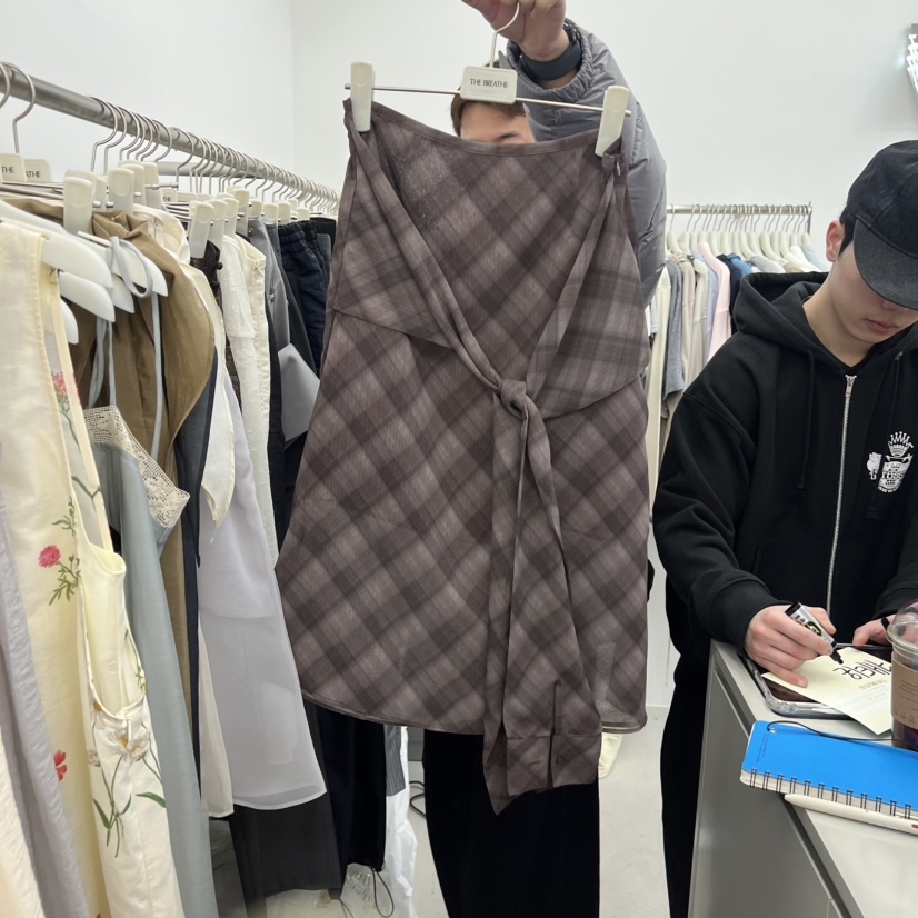 BREATHE東大門直郵女裝新款時尚熱賣休閑半身裙中短裙格子BREATHE半身裙/中短裙圖色1