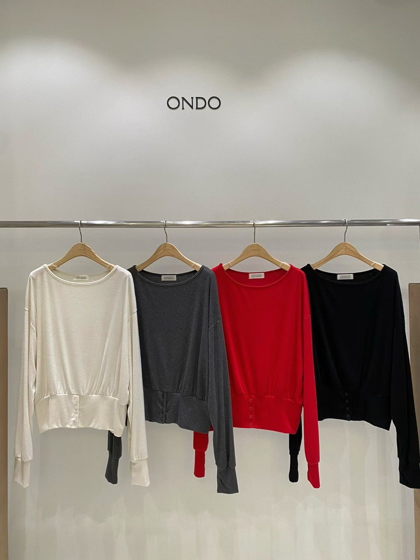 ONDO-P韓國直郵女士新款26春夏休閑推薦熱賣真品針織衫紐扣ONDO-P針織衫