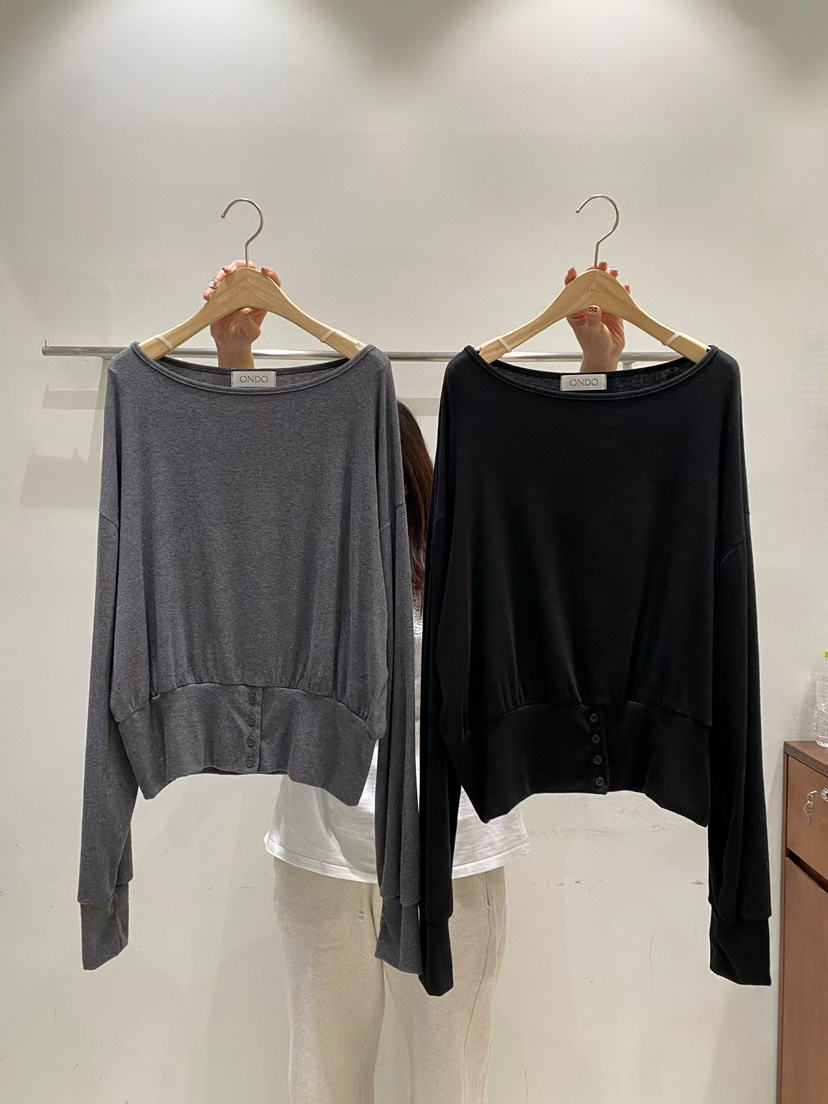 ONDO-P韓國直郵女士新款26春夏休閑推薦熱賣真品針織衫紐扣ONDO-P針織衫